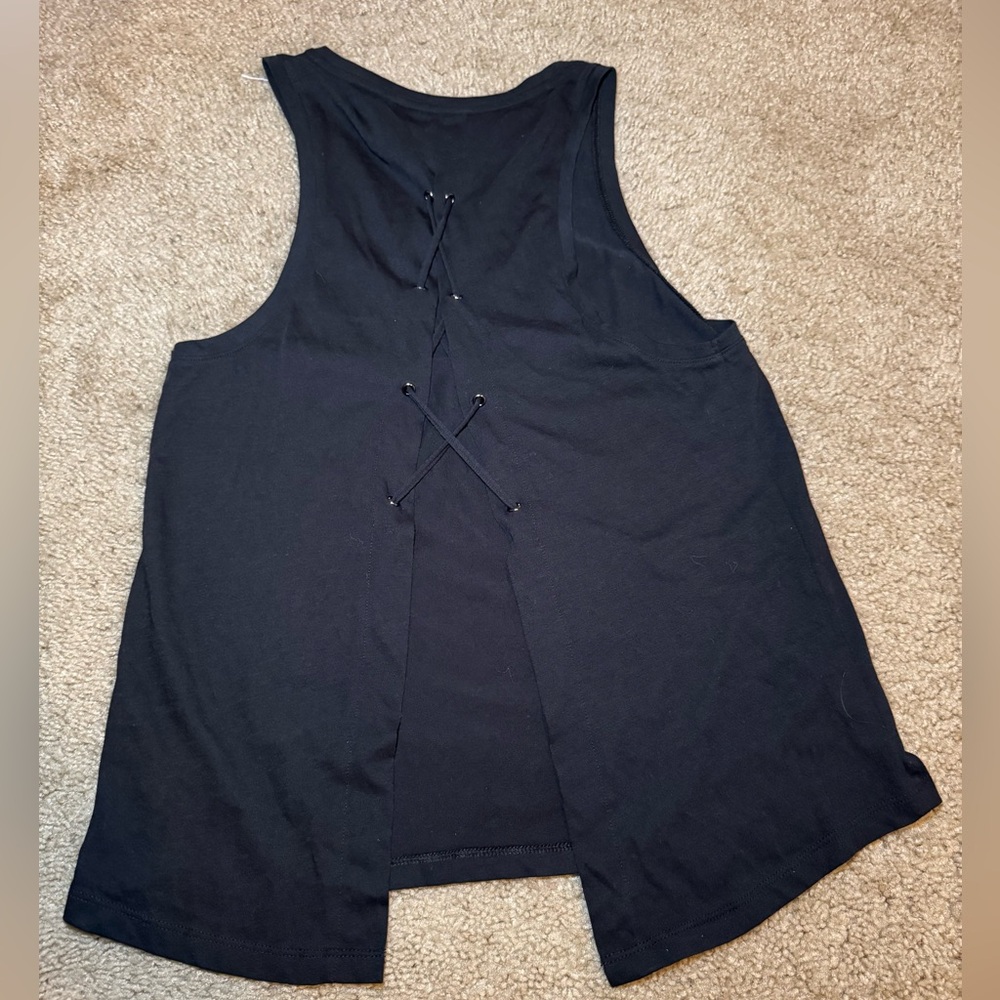 Victoria’s secret Black Sleeveless Top with Lace-Up Back